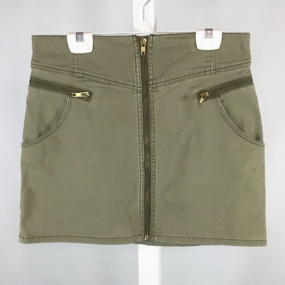 H&M Olive Denim Mini Skirt - Picture 1 of 2